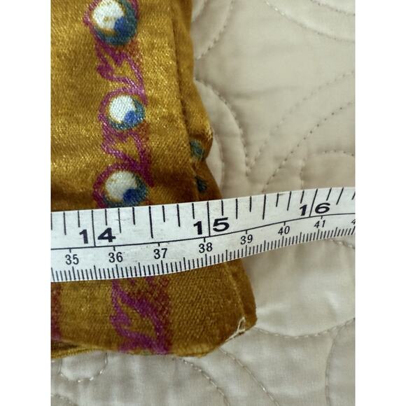 Anthropologie PILCRO Corset Seamed Floral Velvet Mustard‎ Tank Top Size 6 EUC - Picture 16 of 16